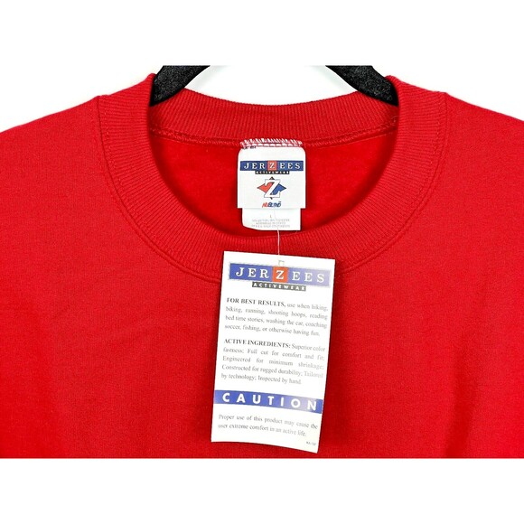 NWT Vintage 90s Jerzees NuBlend Made in Mexico Blank Sweatshirt Red Men's L (B1) - Picture 3 of 6
